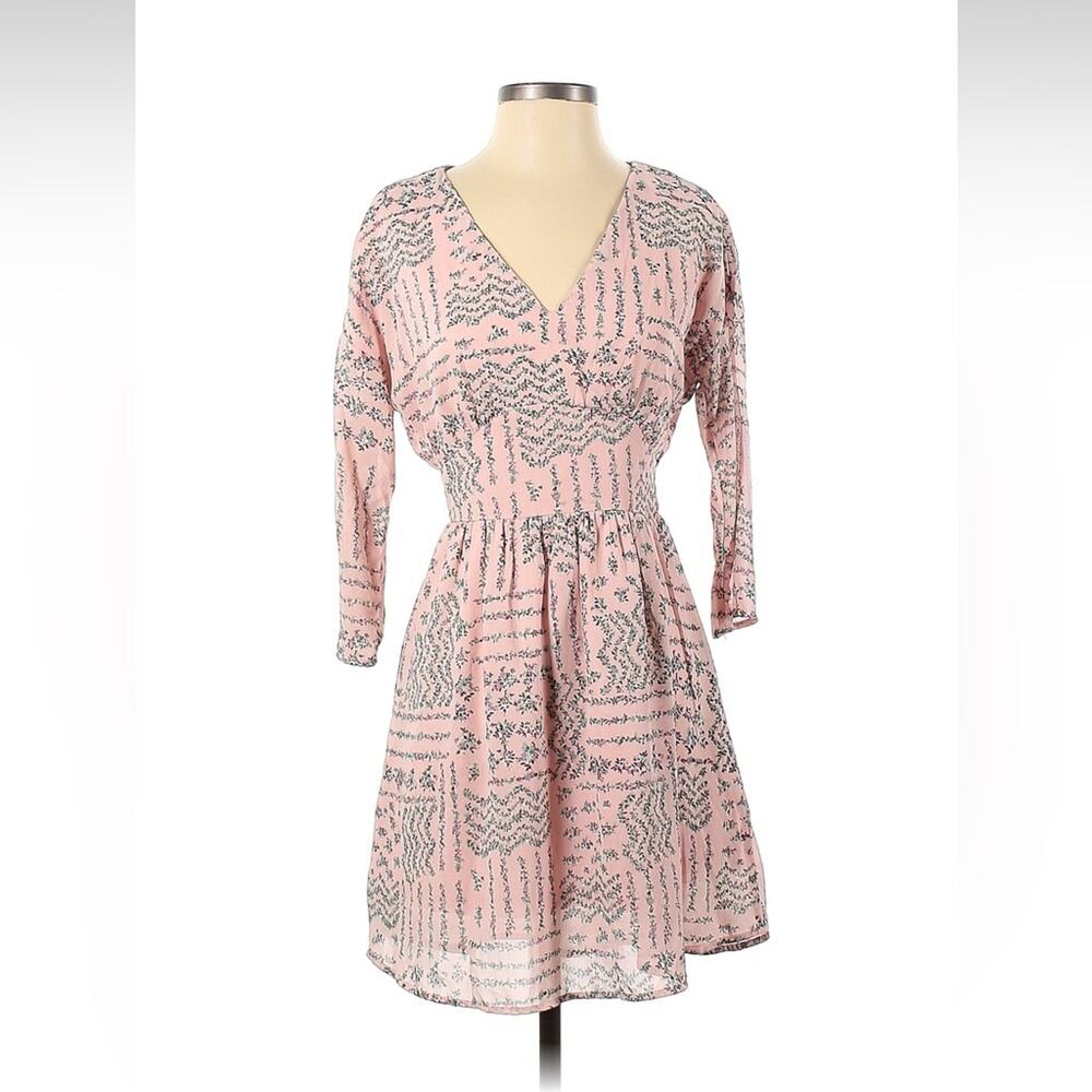 Love Kuza smocked floral print dress in pink, size small